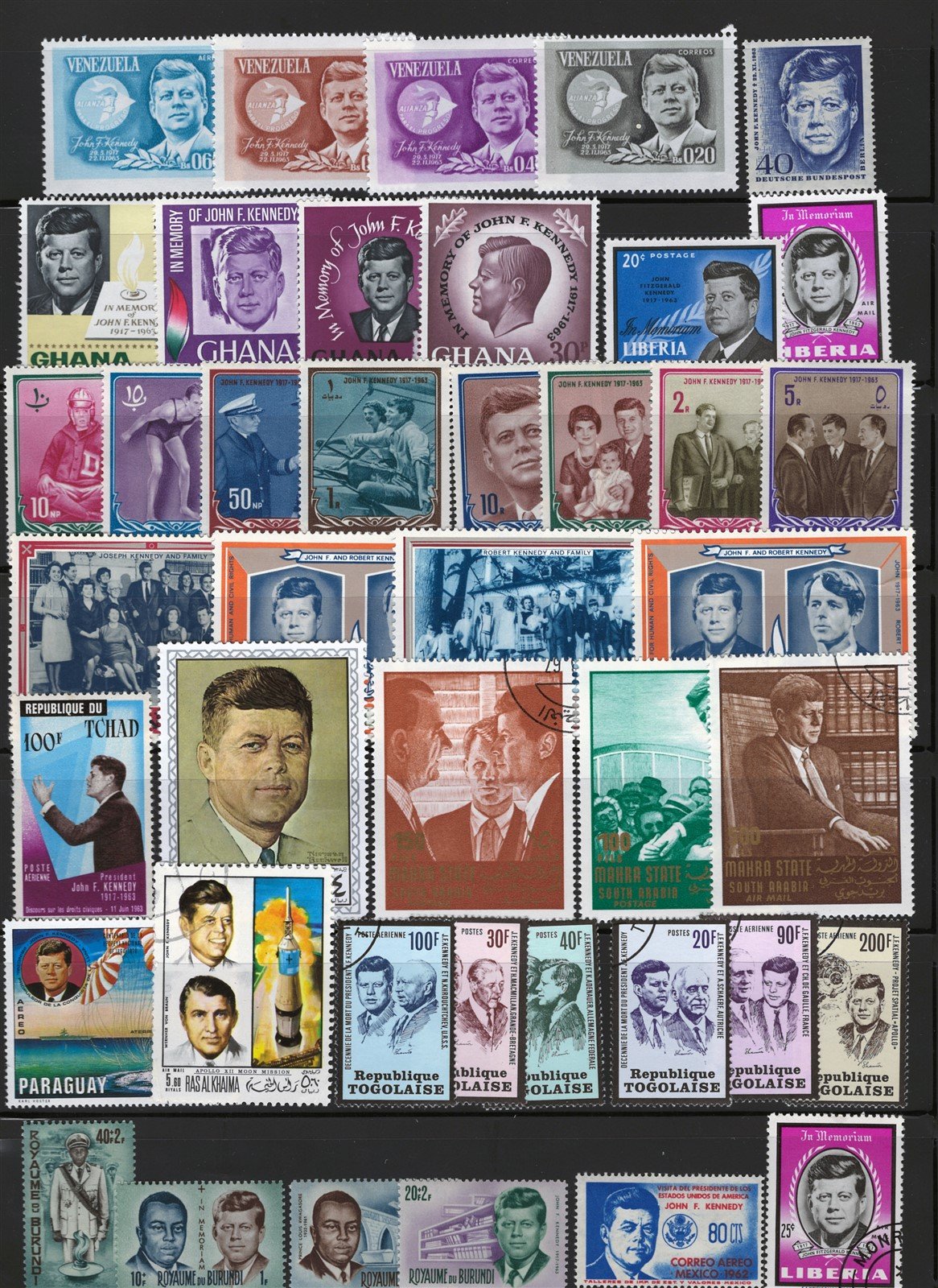 John F Kennedy JFK Mint Topical Stamp Collection 4 pages ZAYIX 0625L0001