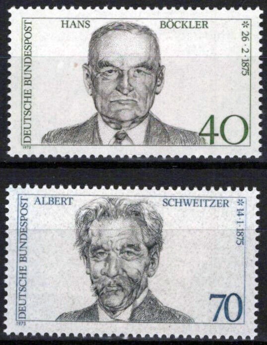 ZAYIX Germany 1159-1160 MNH Dr. Schweitzer Hans Bockler Medical 042623S107