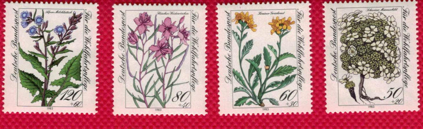 ZAYIX Germany B611-B614 MNH semi-postal Nature Plants FLOWERS 0321-S5M