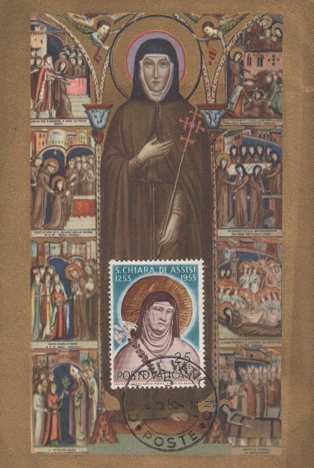 ZAYIX Vatican City Mi 207 FDC Maxicard Cover St Clara of Assisi Scarce 0224M0143