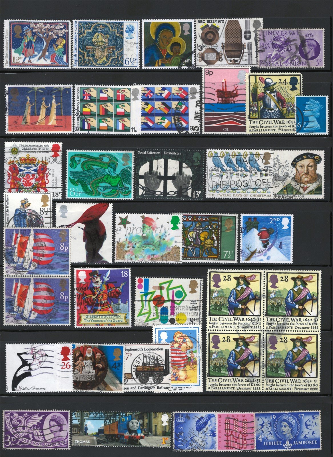 Great Britain Modern Used Stamp & Block Collection, 6 pages ZAYIX 0625L0004