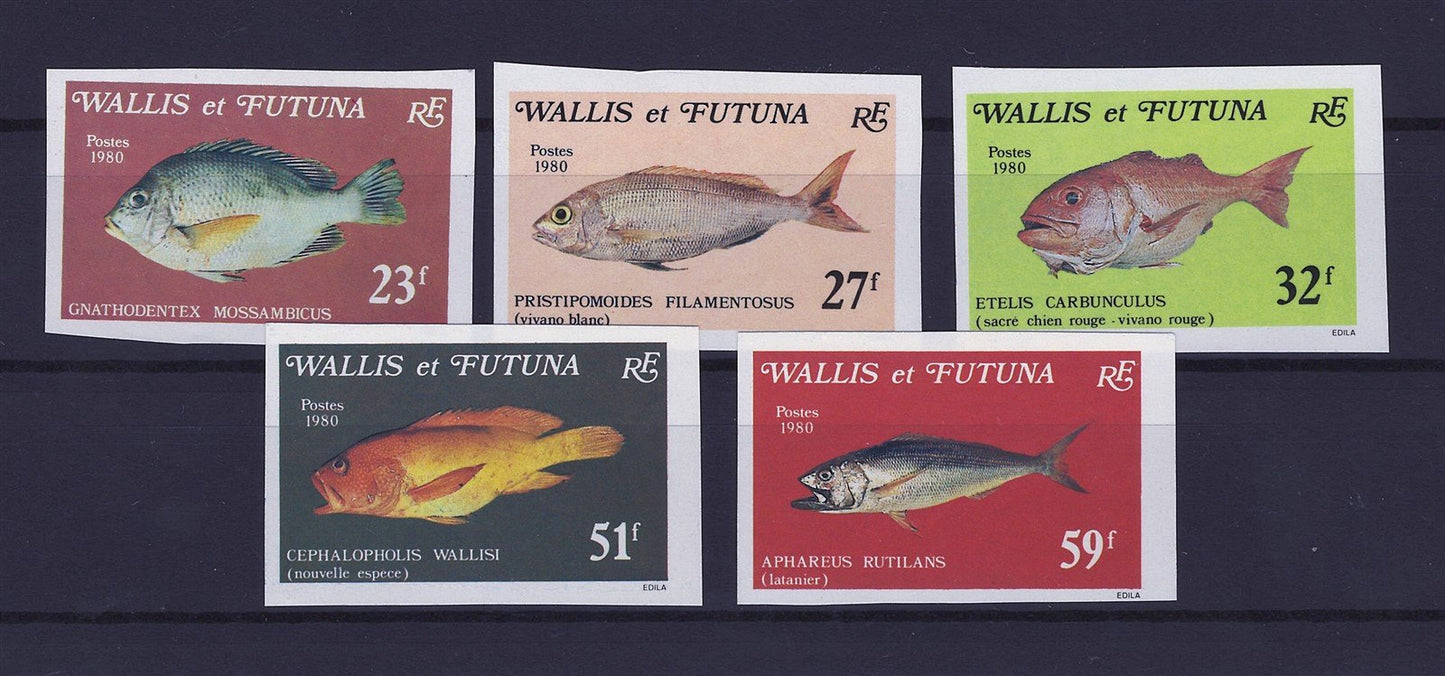 Wallis & Futuna 256-260 MNH VF imperf Fish ZAYIX STAMPS 0625S0308