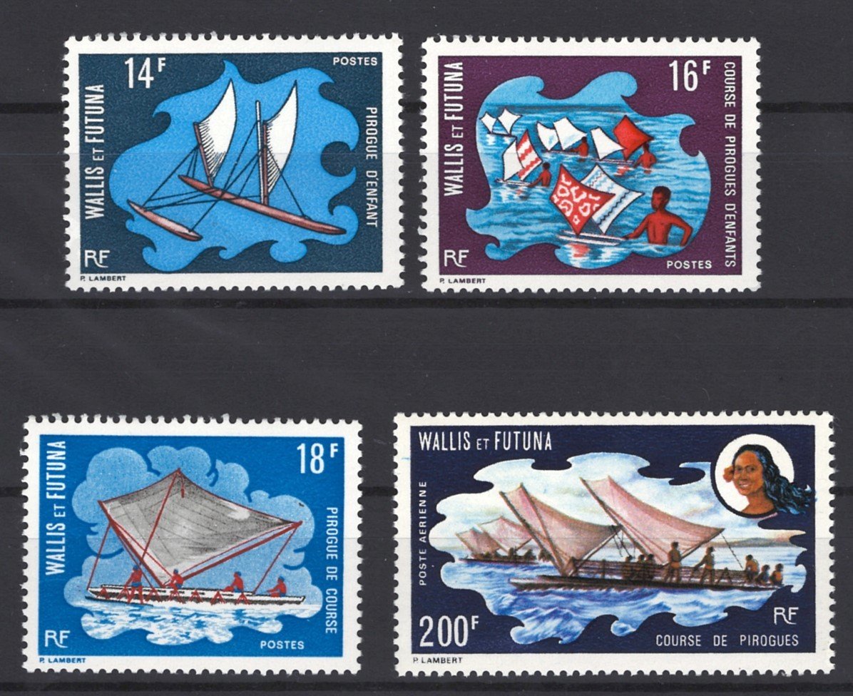 Wallis & Futuna 179-181, C41 MNH Outrigger Sailing Canoes ZAYIX STAMPS 0625S0317
