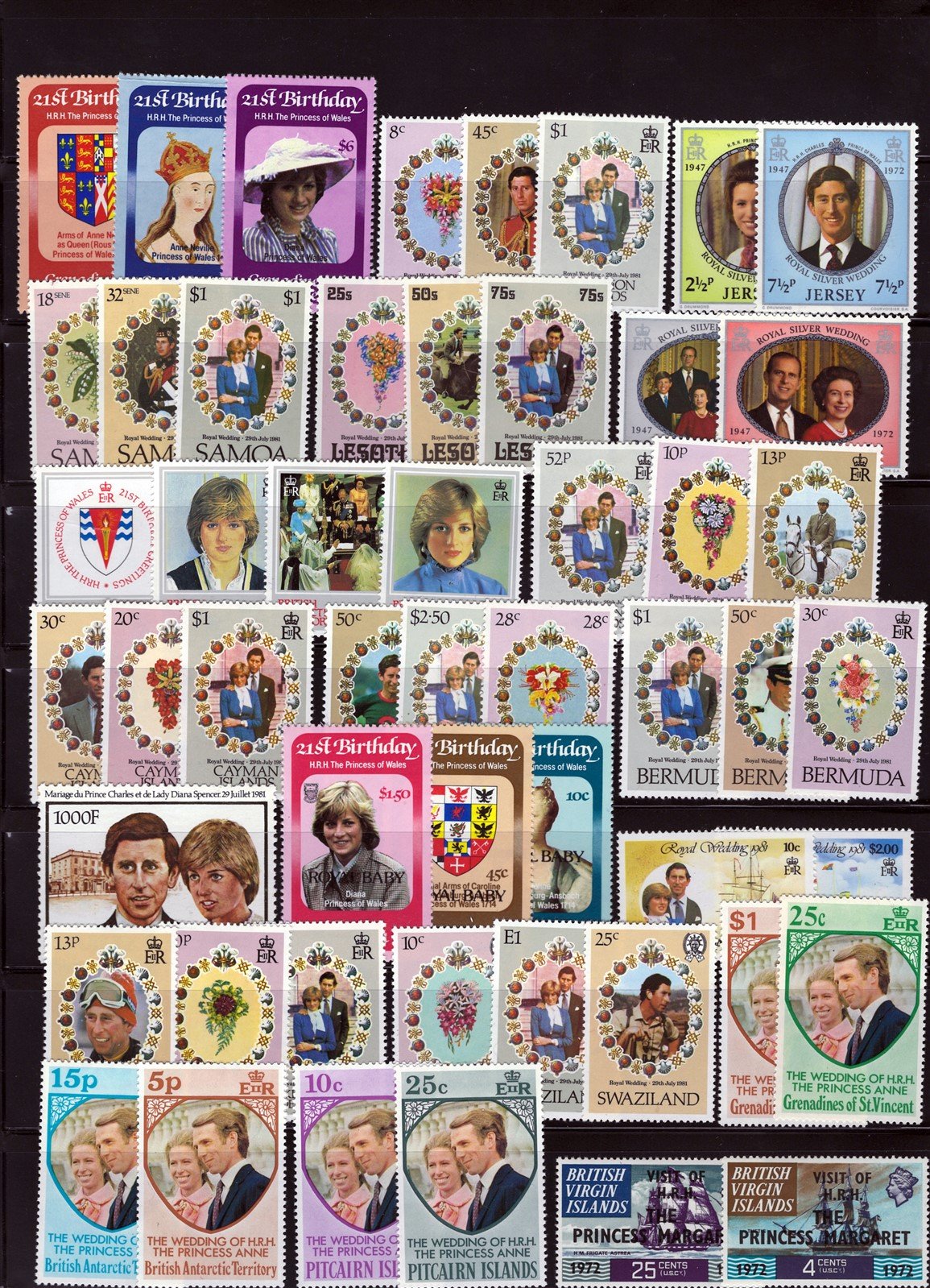 British Royals Weddings Princess Diana Mint Stamp Collection ZAYIX 0625L0010