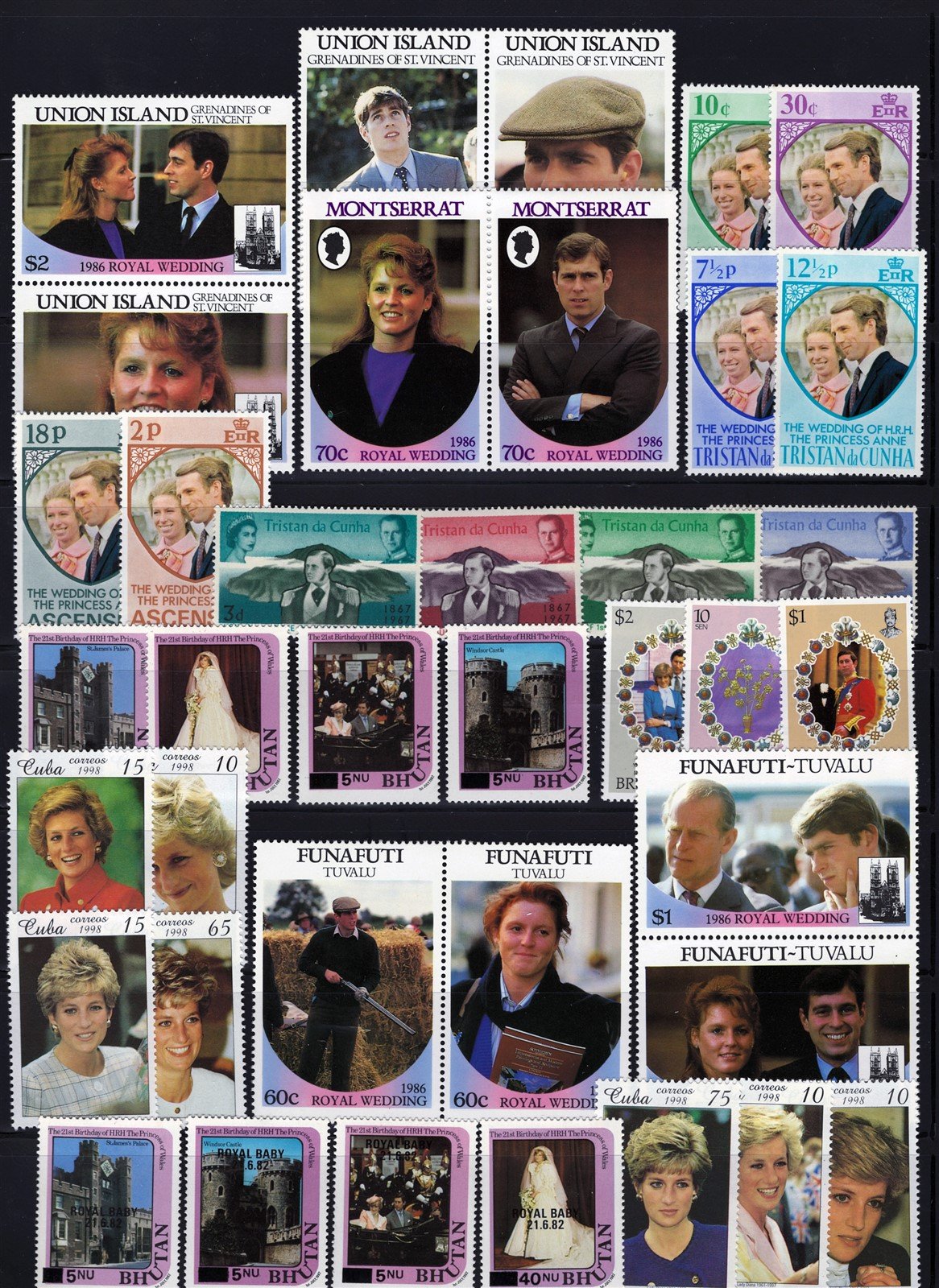 British Royals Weddings Princess Diana Mint Stamp Collection ZAYIX 0625L0010