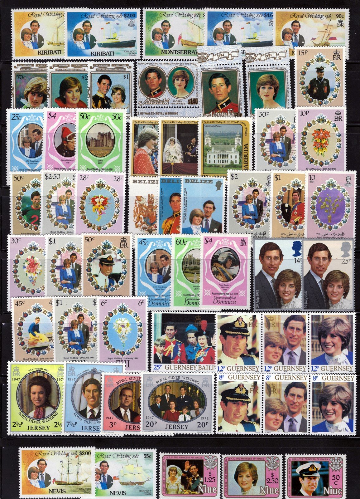 British Royals, Princess Diana MNH Stamp Collection on 6 Pages ZAYIX 0625L0011
