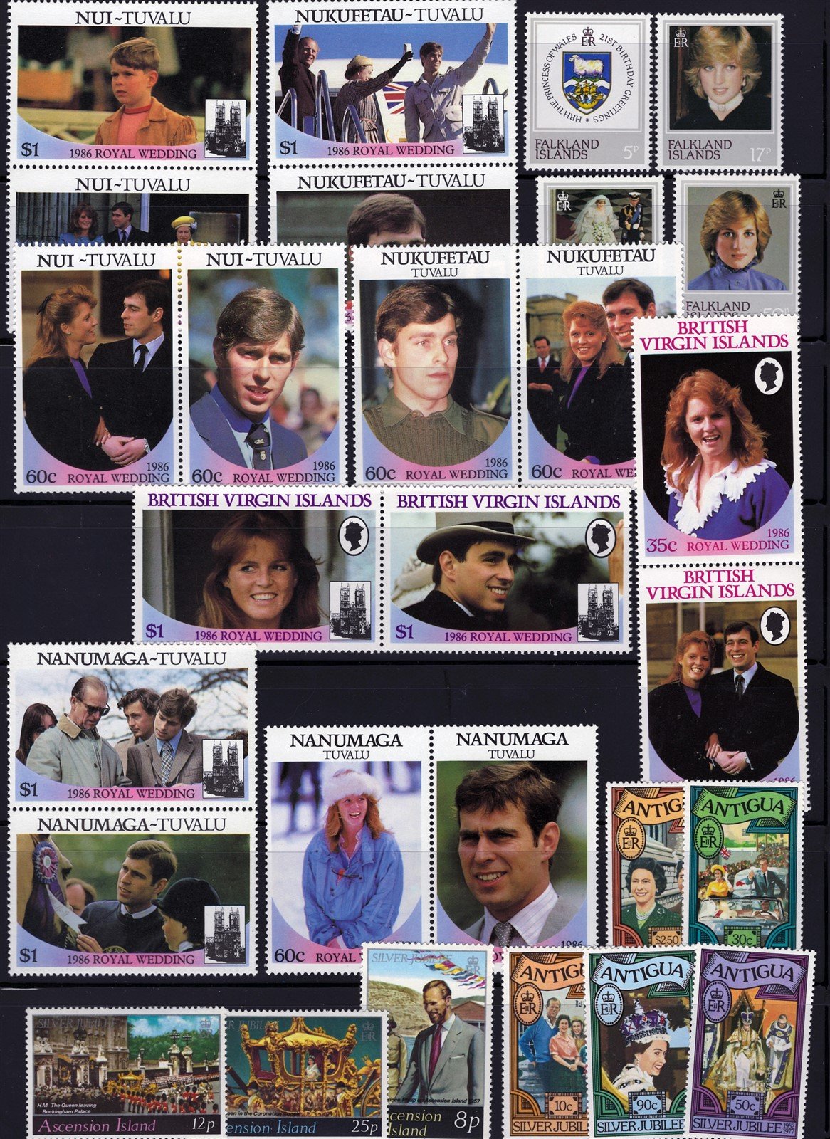 British Royals, Princess Diana MNH Stamp Collection on 6 Pages ZAYIX 0625L0011
