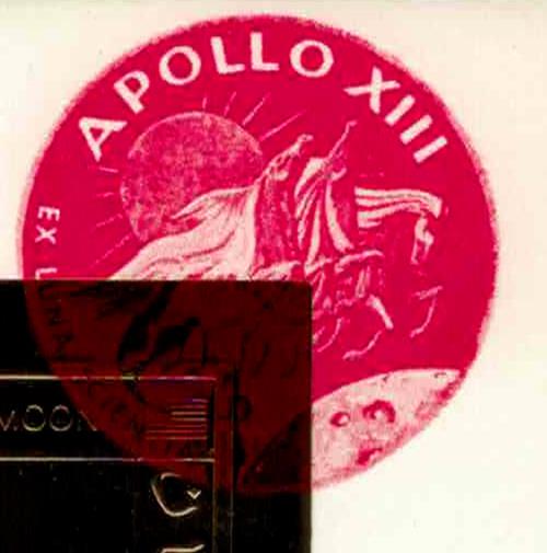 ZAYIX Ajman Block 187 MNH Gold Foil Overprint Space Apollo XIII 080323SM21M