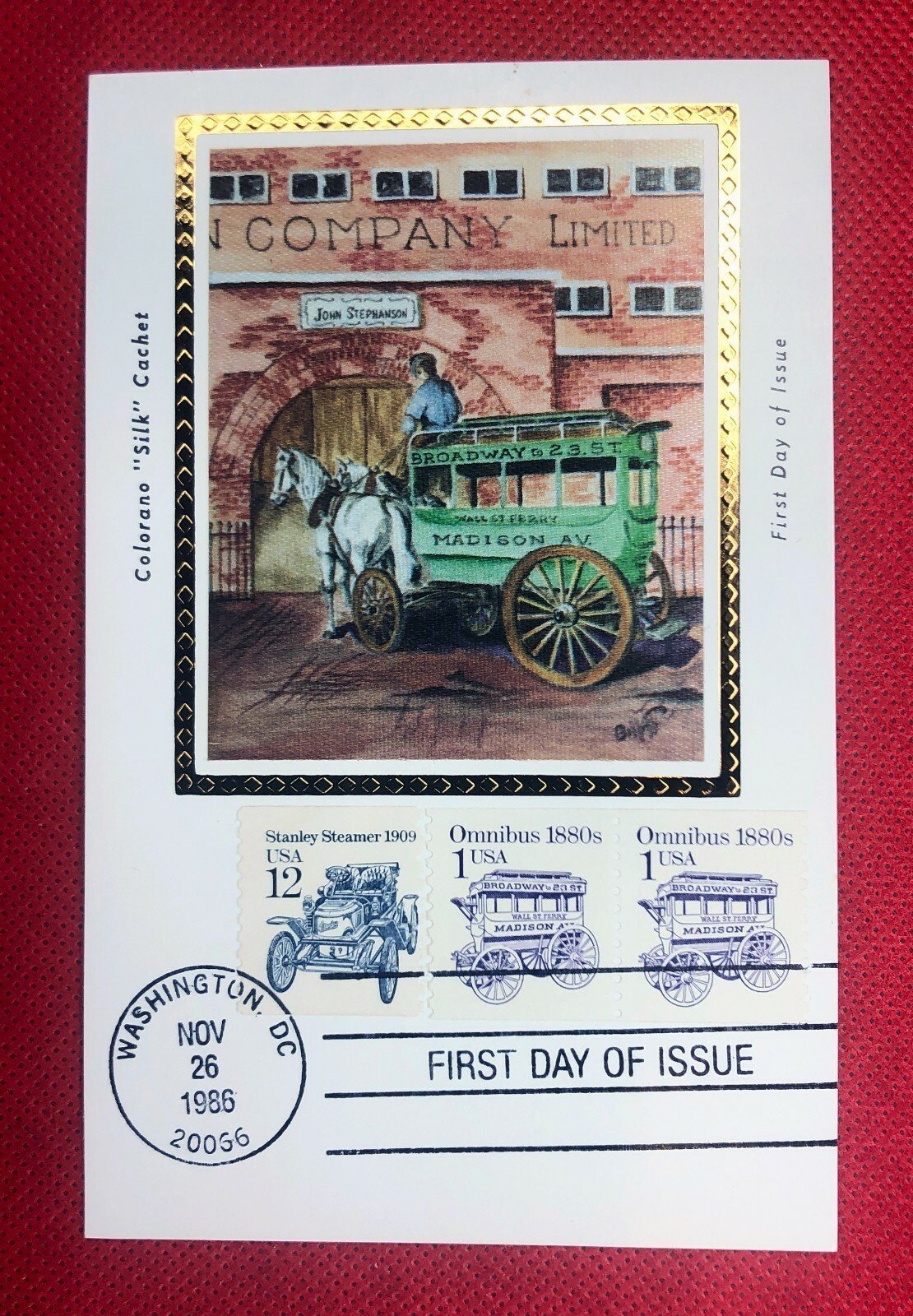 1986 Colorano FDC 2225 Maxi Card Transportation Wagons Horses ZAYIX 010522SM20