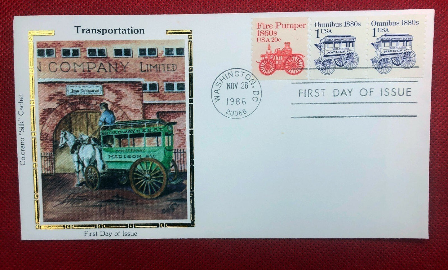 1986 Colorano FDC 2225 Transportation Wagons Horses ZAYIX 010522SM21