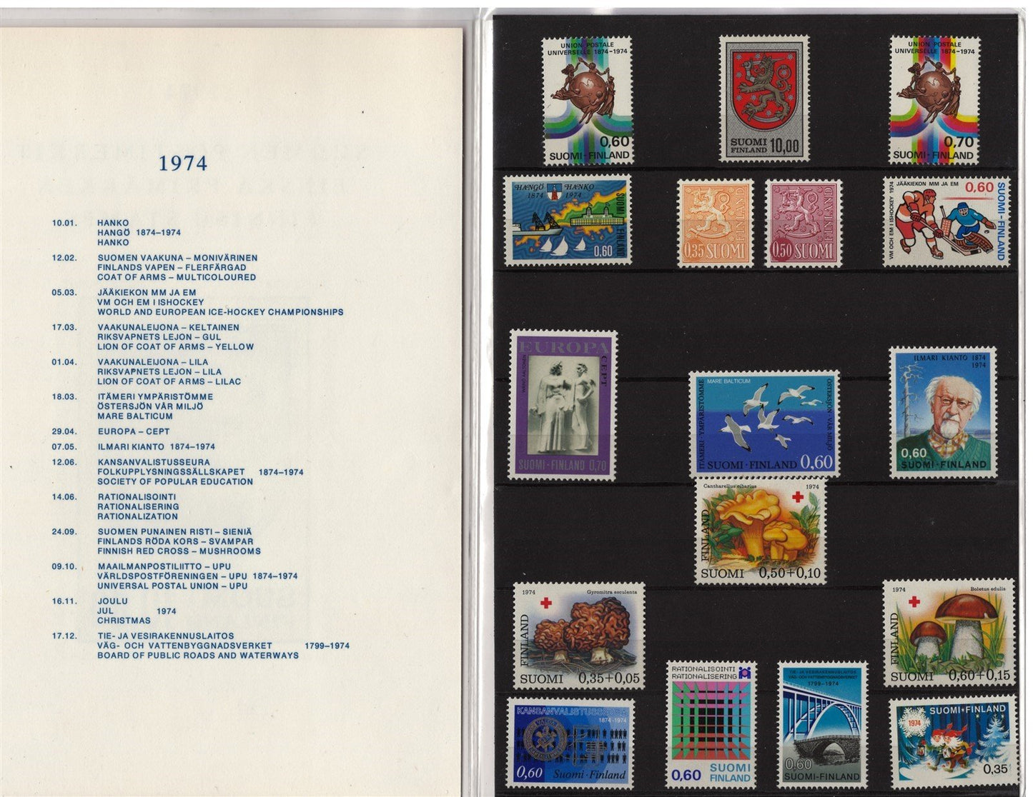 Finland 1974 Year Pack Official Year Set MNH Complete ZAYIX STAMPS 0625L0016