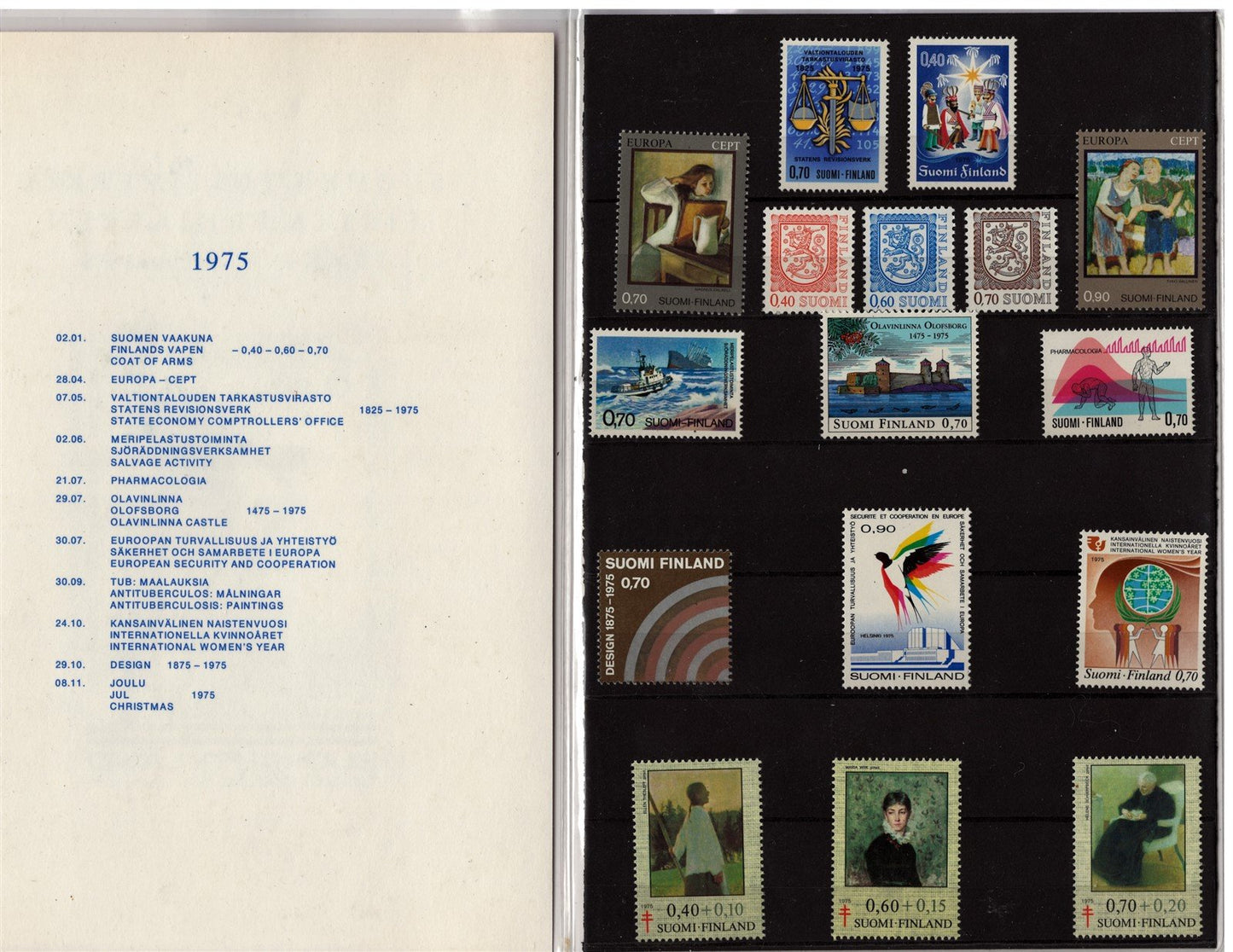 Finland 1975 Year Pack Official Year Set MNH Complete ZAYIX STAMPS 0625L0017