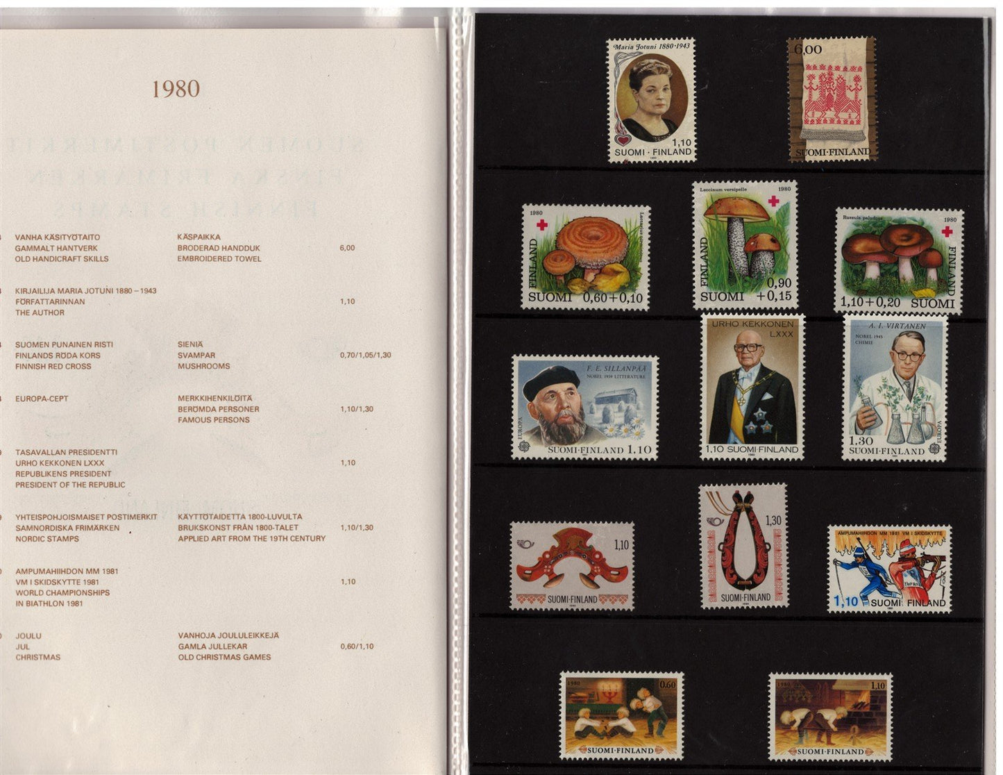 Finland 1980 Year Pack Official Year Set MNH Complete ZAYIX STAMPS 0625L0022