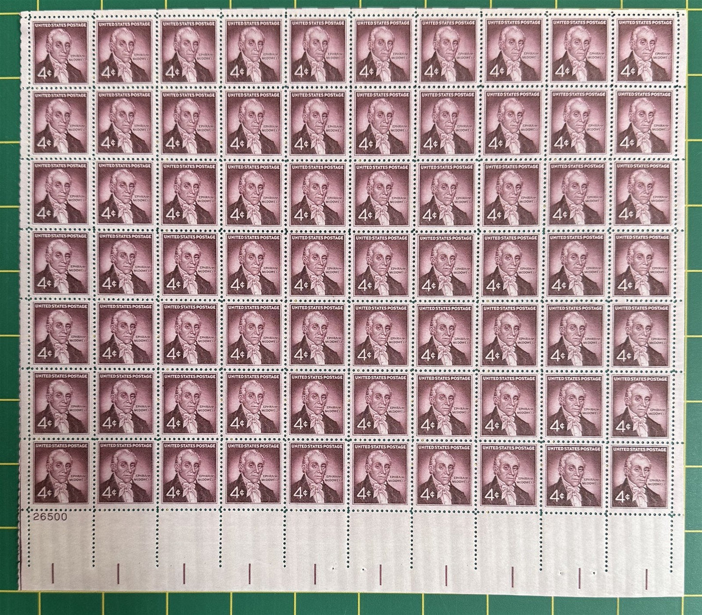 US 1138 MNH Sheet 4c Dr. Ephraim McDowell ZAYIX STAMPS 0625L0047