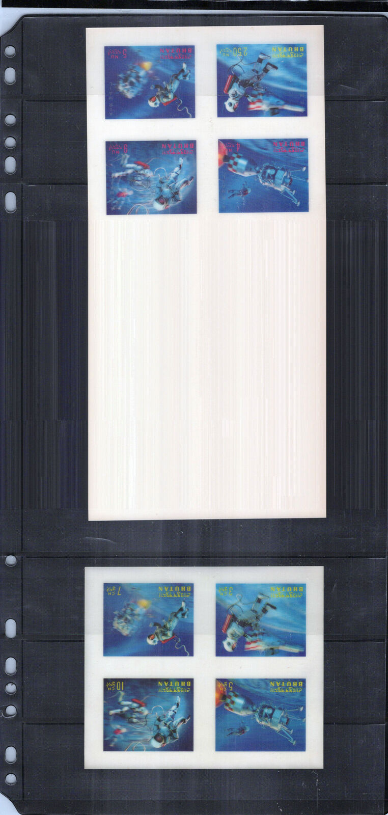 Bhutan 91-91K, 91Cm-91Ko MH 3-Dimensional Space Astronauts ZAYIX 0624M0070