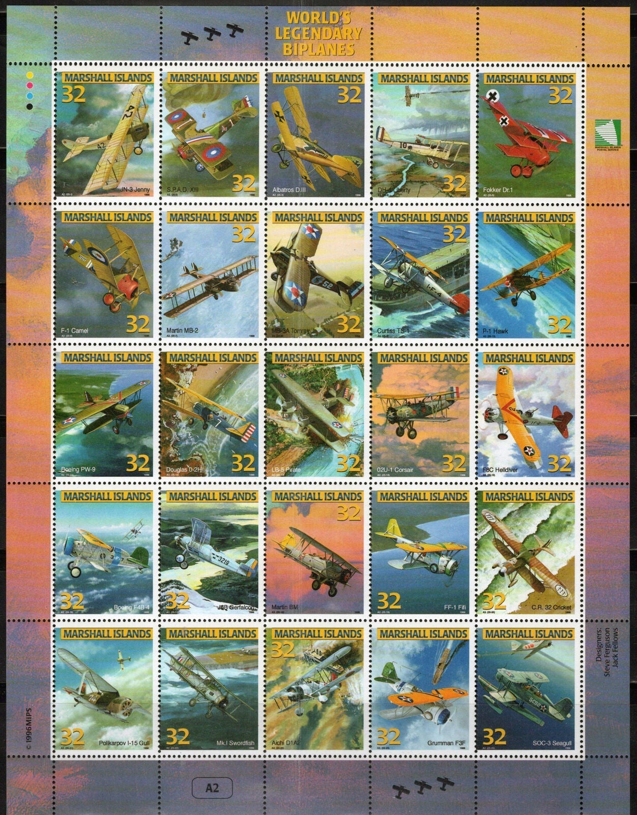 Marshall Islands 617 MNH Legendary Biplanes Aviation Zayix Stamps 092023SL09M