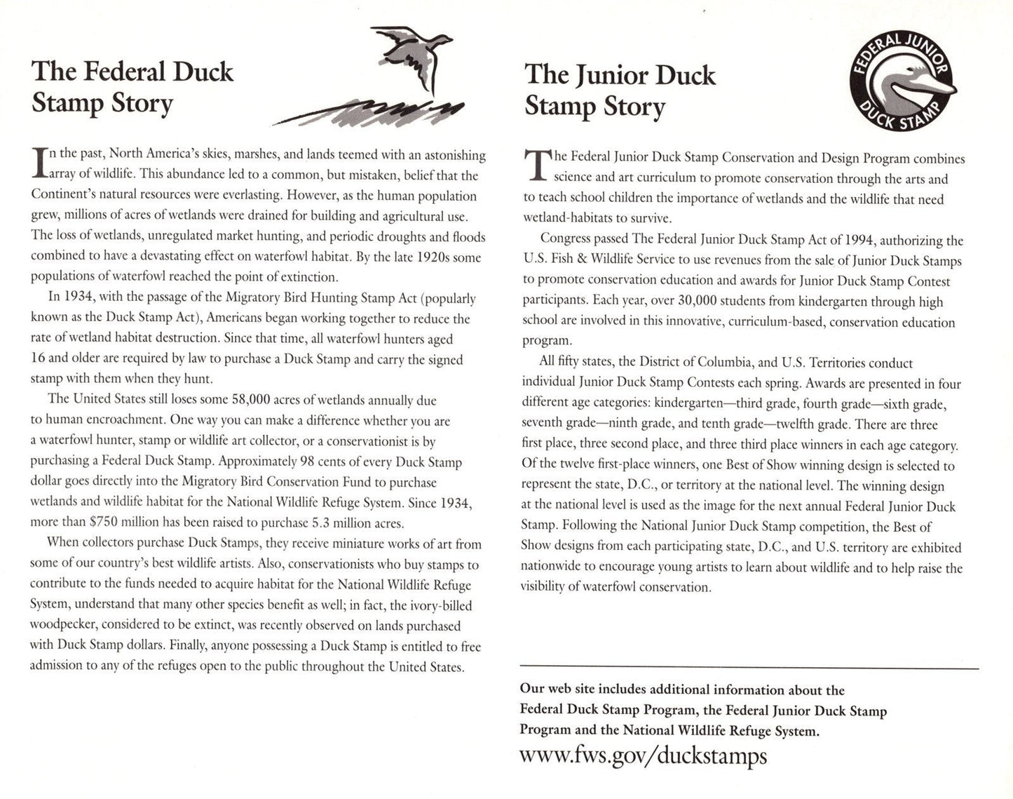 US Duck Stamp 2009 Certificate of Appreciation Card RW76 & JDS17 ZAYIX 0625L0058