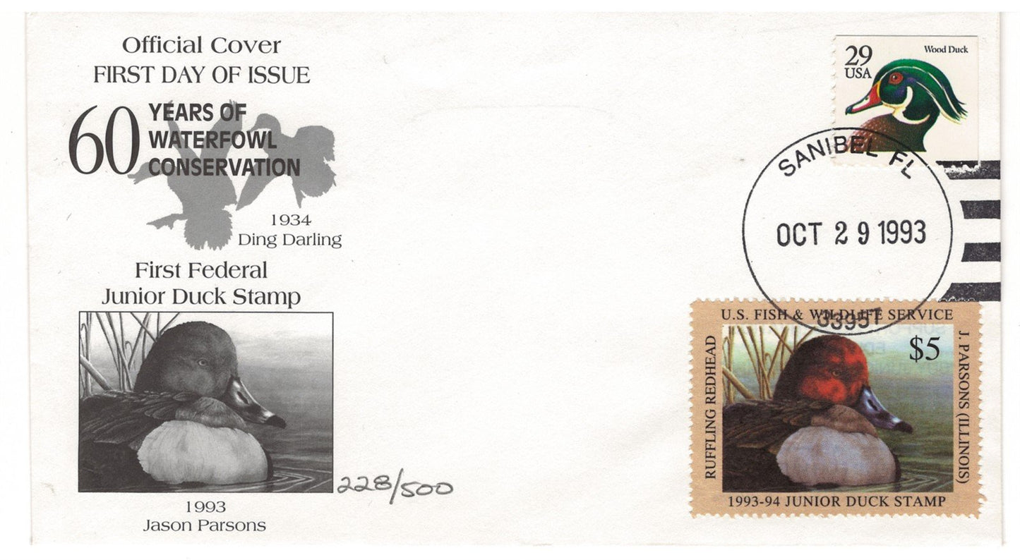 US Junior Duck Stamp JDS1 Rare 1993 Limited Edition FDC ZAYIX 0625M1042