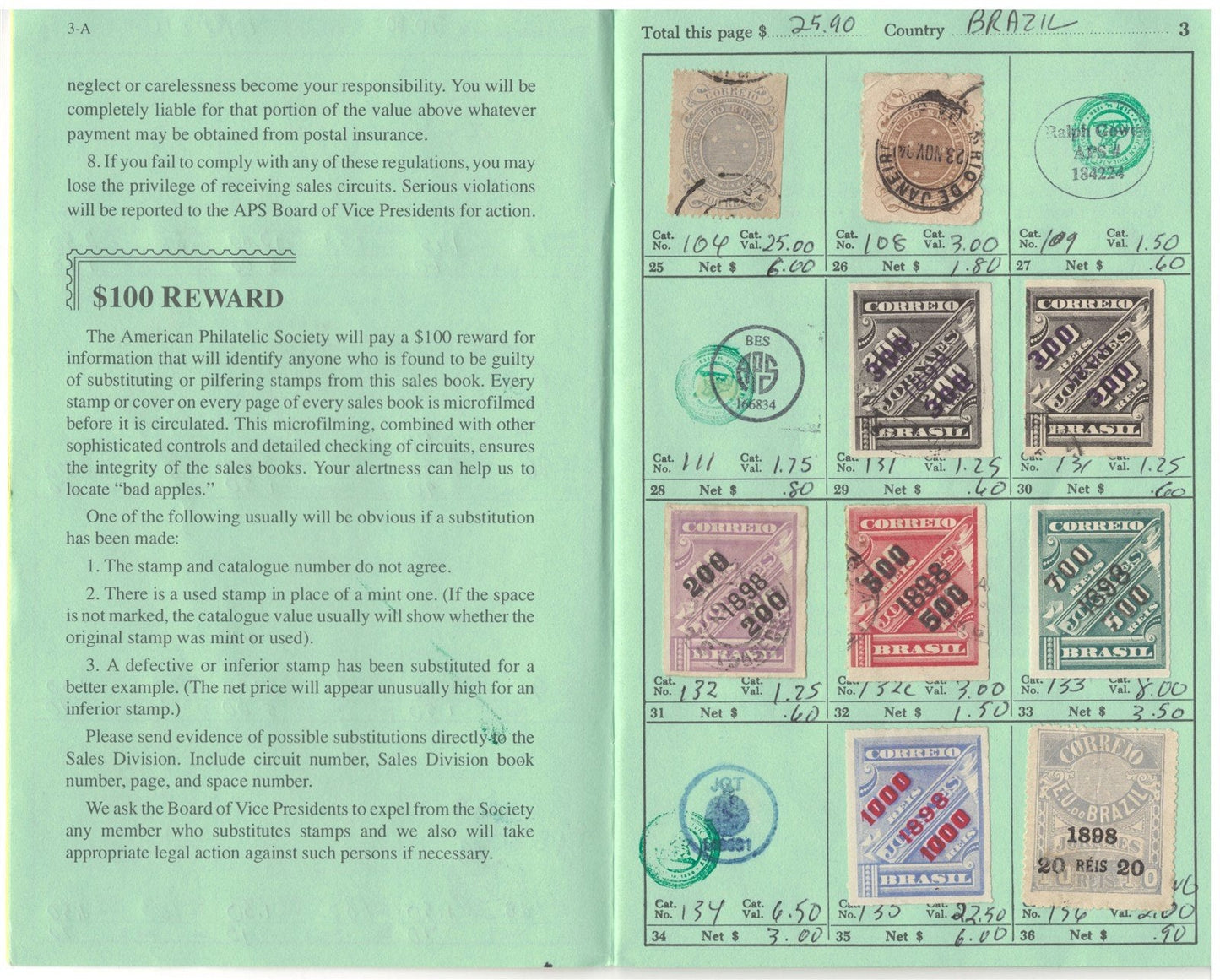 Brazil Classic Stamp Collection in Retired APS Circuit Book ZAYIX 0625L1085