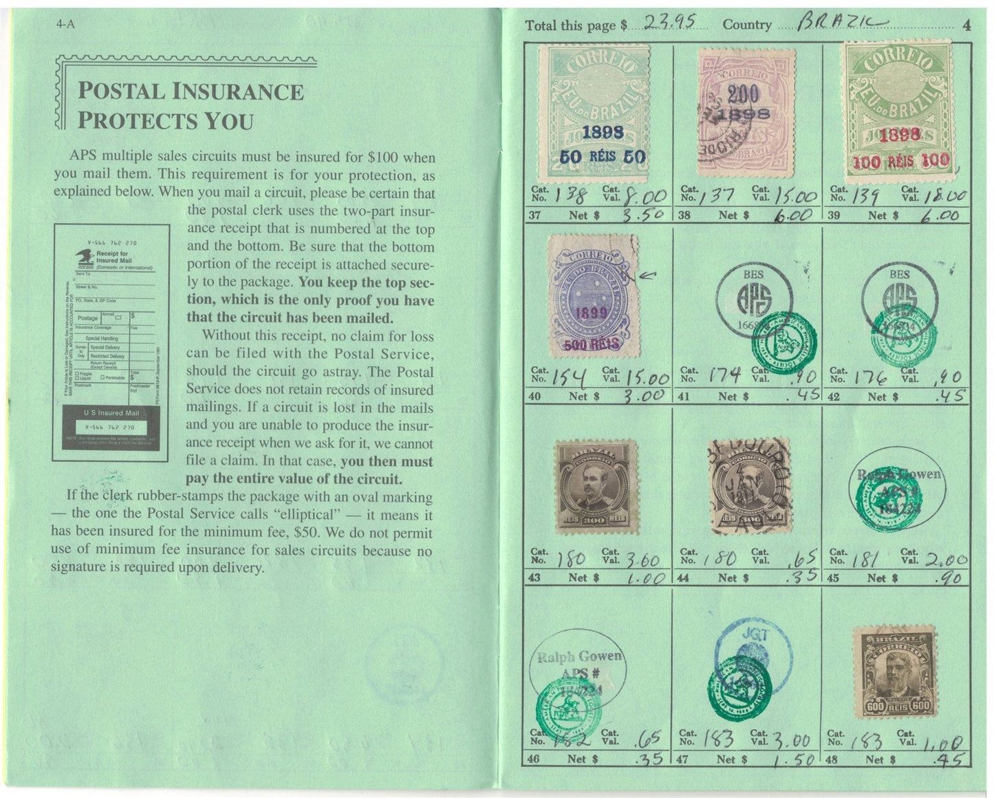 Brazil Classic Stamp Collection in Retired APS Circuit Book ZAYIX 0625L1085