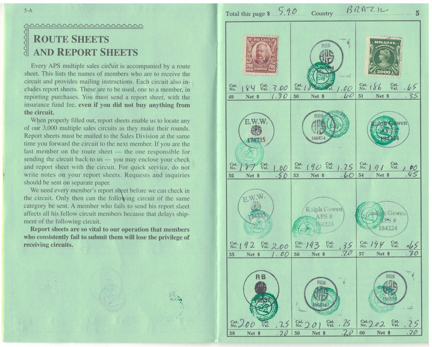 Brazil Classic Stamp Collection in Retired APS Circuit Book ZAYIX 0625L1085