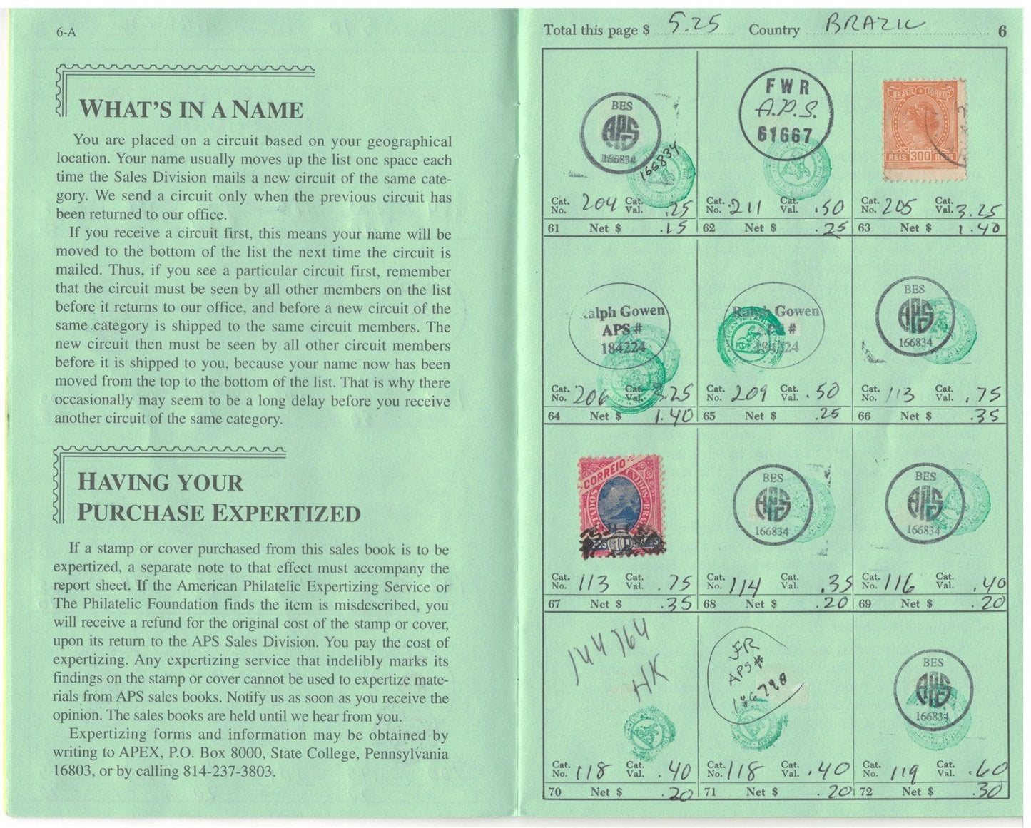 Brazil Classic Stamp Collection in Retired APS Circuit Book ZAYIX 0625L1085