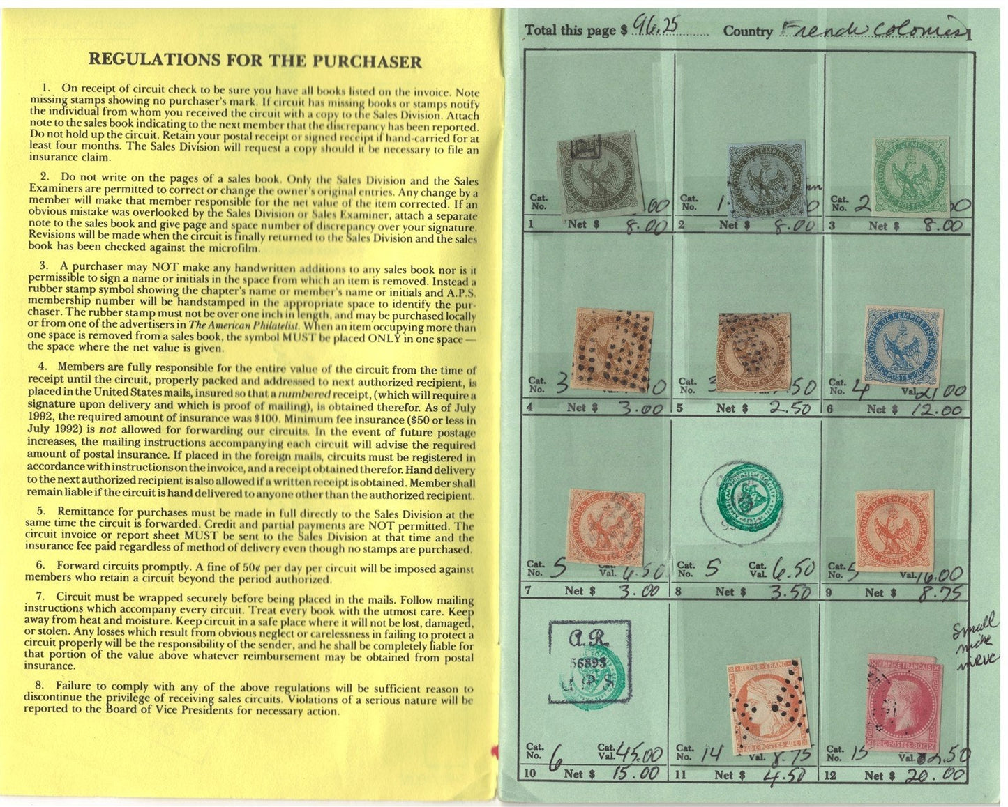 French Africa Colonies Collection in Retired APS Circuit Book ZAYIX 0625L1102