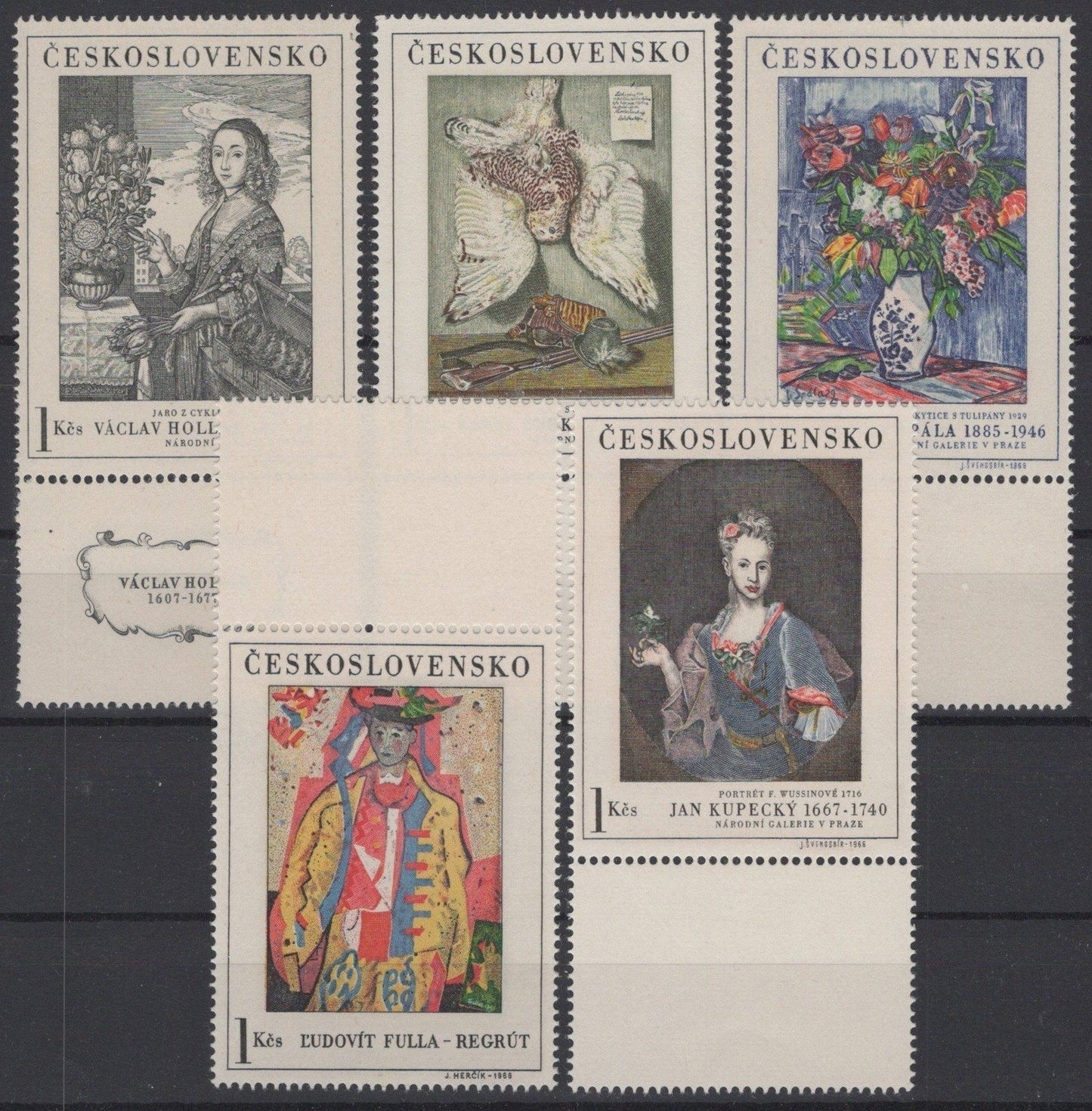 Czechoslovakia 1435-1439 MNH Paintings Women Flowers ZAYIX STAMPS 0425S0175