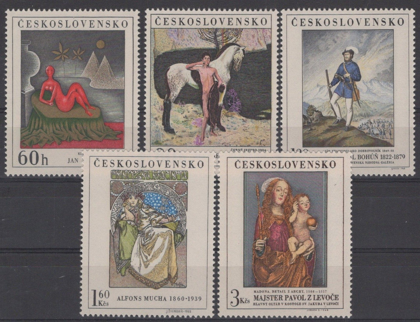 Czechoslovakia 1589-1593 MNH Paintings Czech Art ZAYIX STAMPS 0425S0222