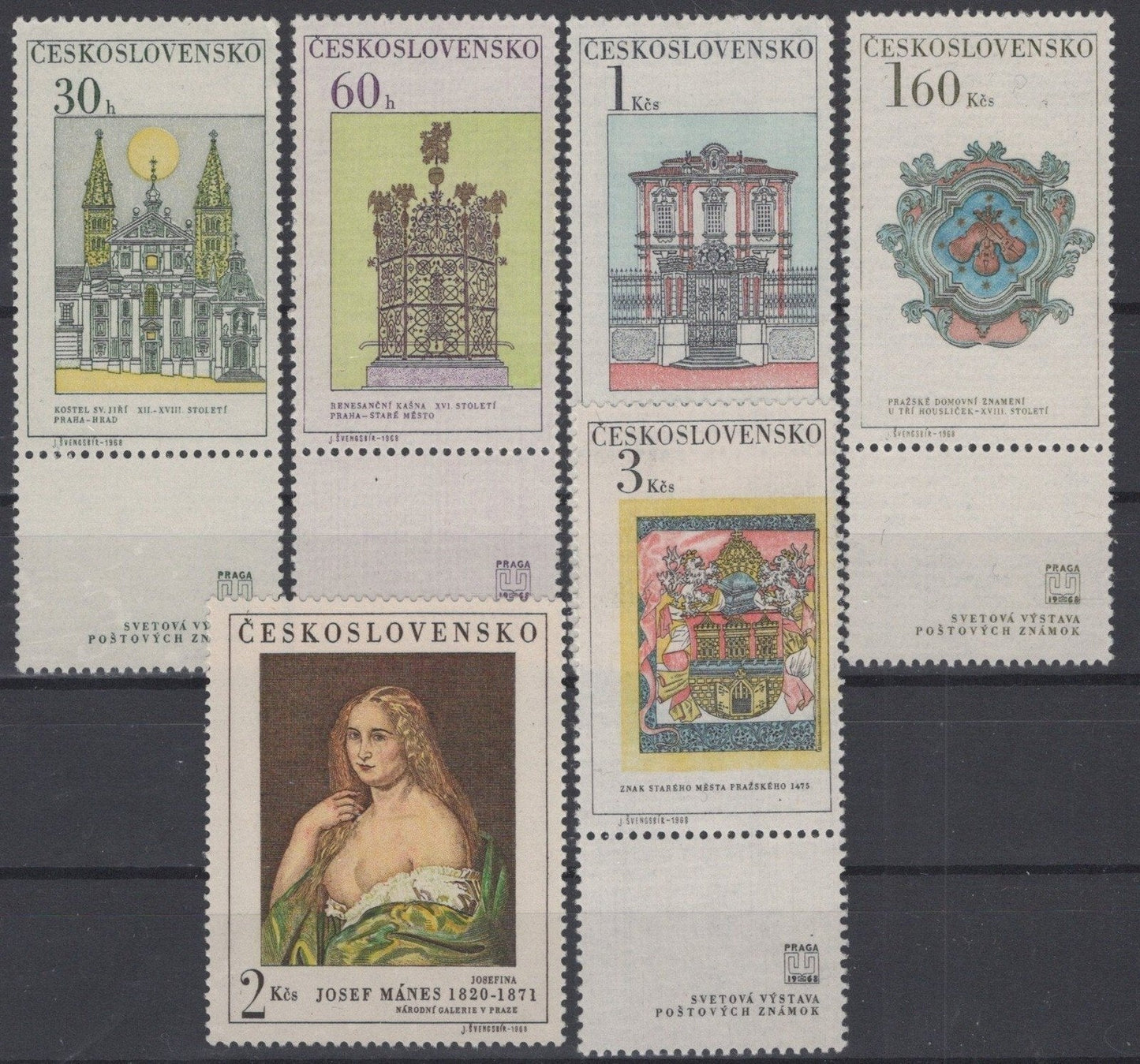 Czechoslovakia 1548-1553 MNH Paintings The Old Prague ZAYIX STAMPS 0425S0211