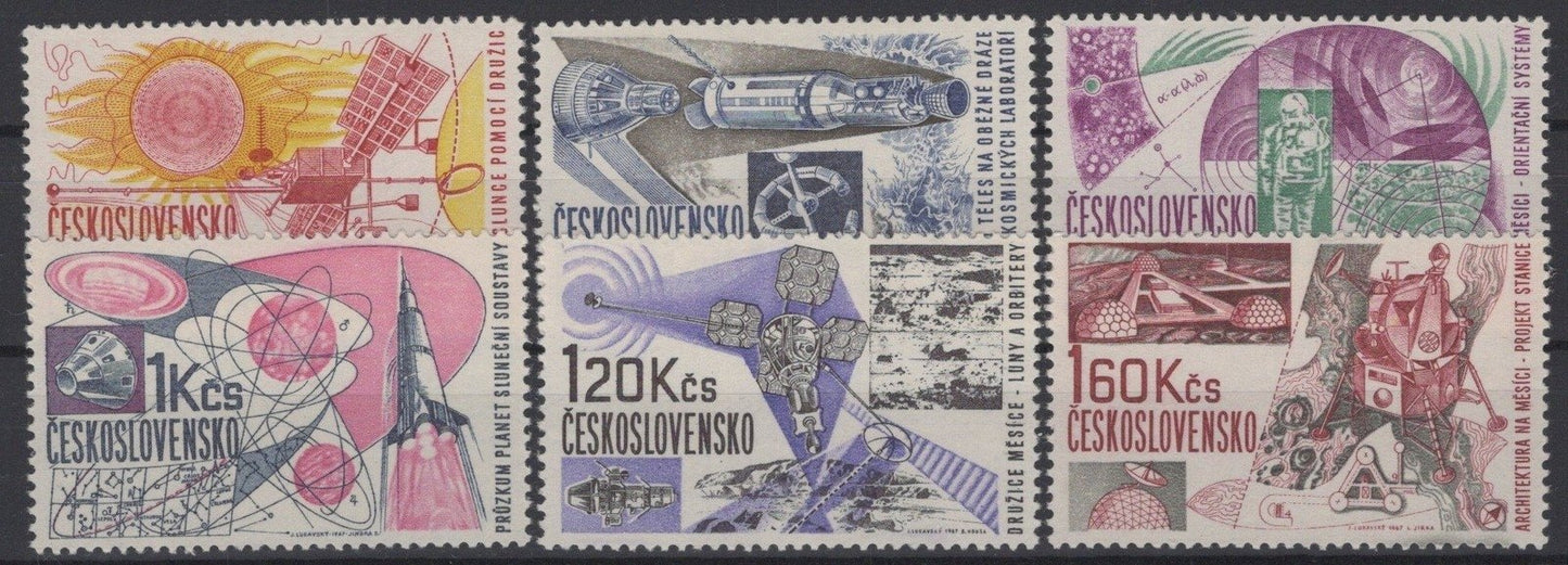 Czechoslovakia 1454-1459 MNH Space Research Rocket Moon ZAYIX STAMPS 0425S0182