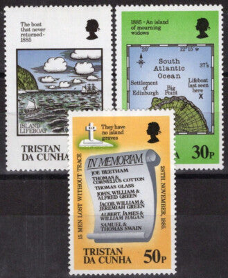 Tristan da Cunha 381-383 MNH Ships Lifeboat Maps ZAYIX 111022S72