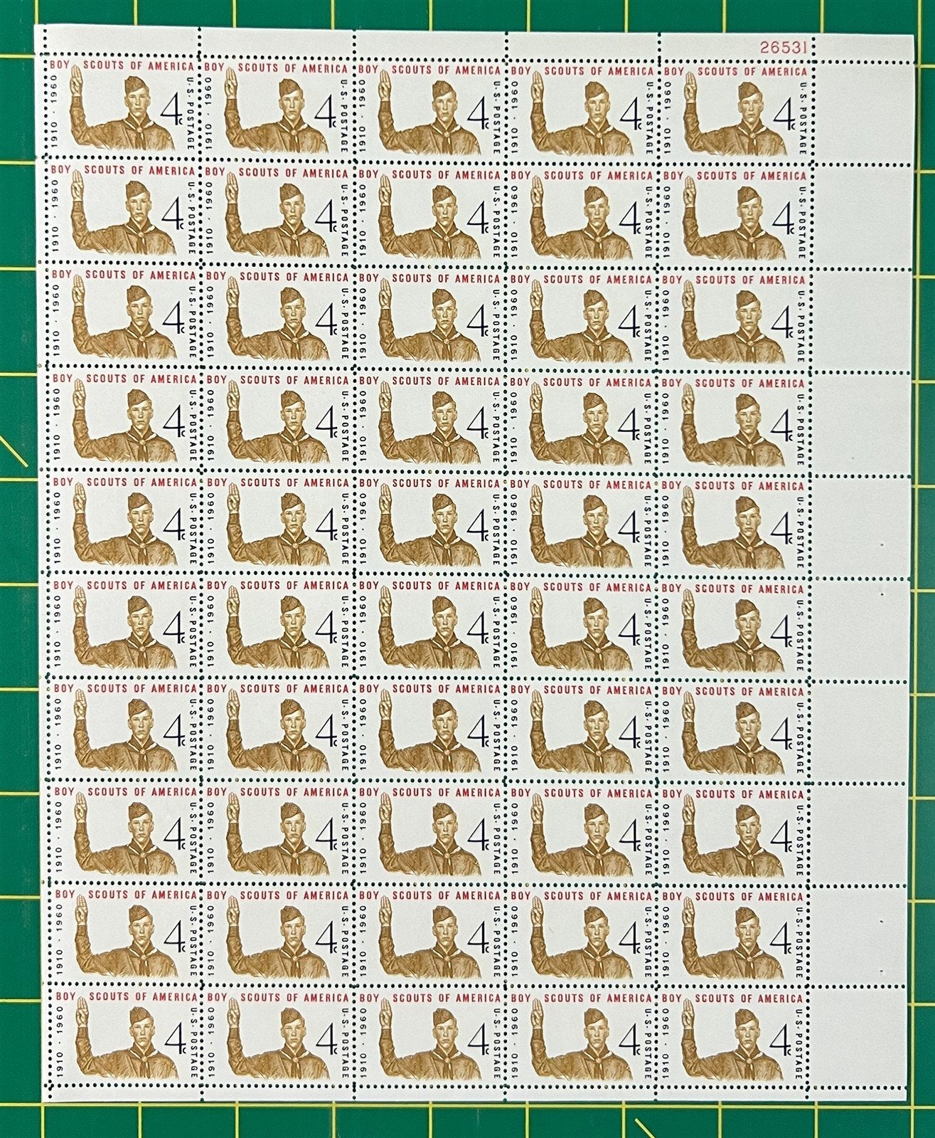 US 1145 MNH Sheet 4c Boy Scout Jubilee ZAYIX STAMPS 0725L1424