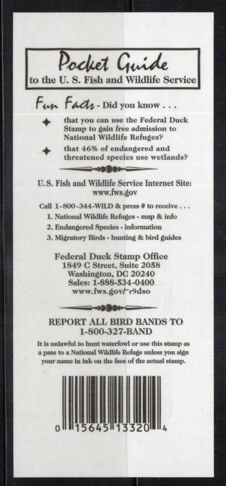 US RW65A MNH VF $15 self-adhesive Duck Revenue Zayix Stamps 0225MAR0085