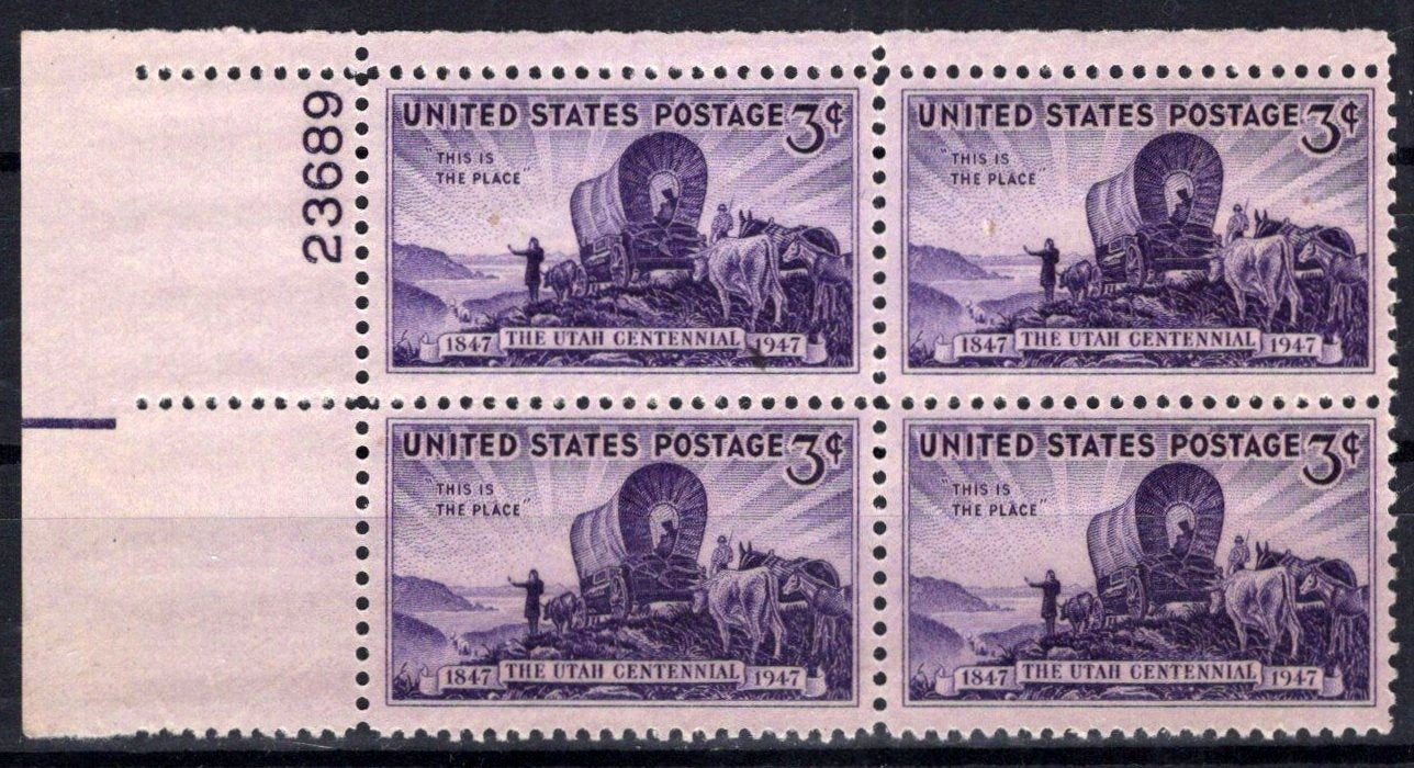 United States 950 MNH Plate Block Utah Issue ZAYIX STAMPS 0725S1501