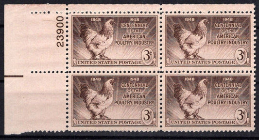 United States 968 MNH Plate Block Poultry Industry ZAYIX STAMPS 0725S1519