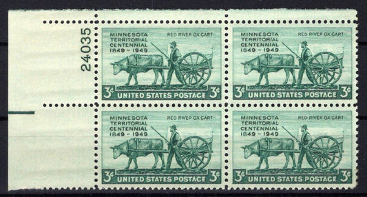 United States 981 MNH Plate Block Minnesota Territory ZAYIX STAMPS 0725S1532