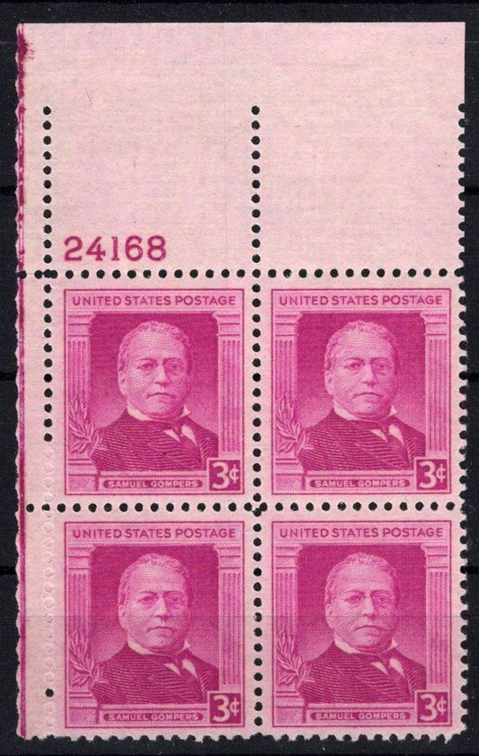 United States 988 MNH Plate Block Samuel Gompers ZAYIX STAMPS 0725S1539