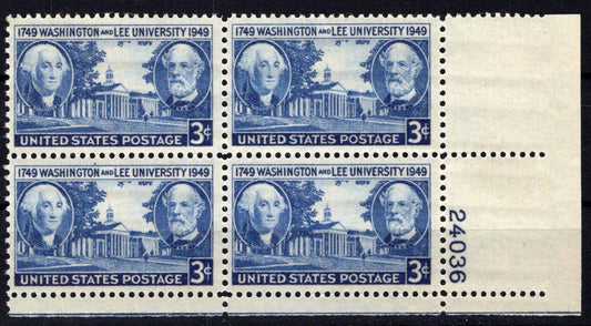 United States 982 MNH Plate Block Washington & Lee University ZAYIX 0725S1533