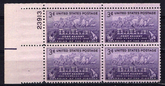 United States 970 MNH Plate Block Fort Kearny Issue ZAYIX STAMPS 0725S1521