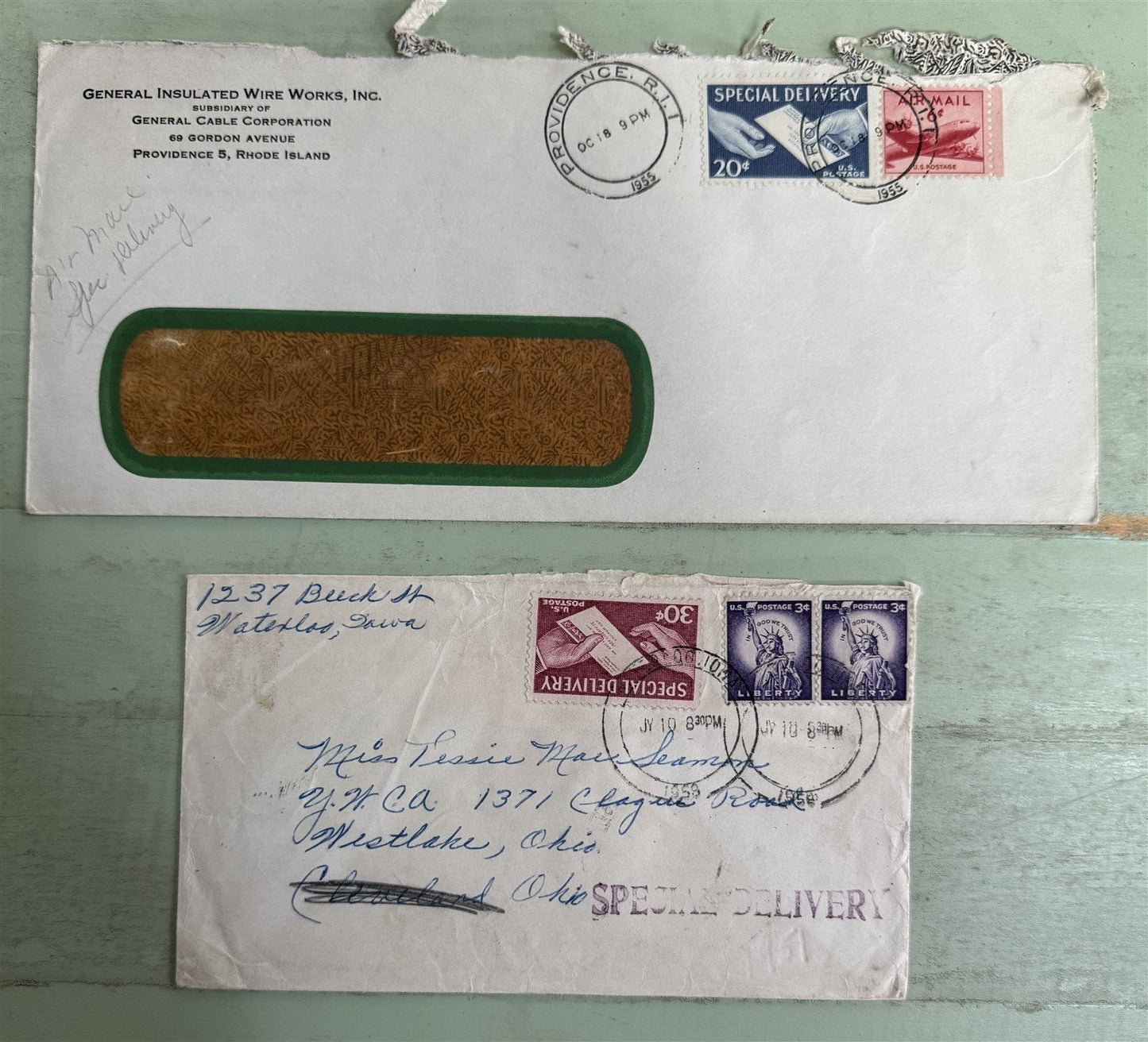 US Special Delivery Cover Collection including E1, E6a ZAYIX STAMPS 0825L1545