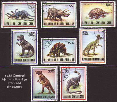 Central African Republic 872-879 Used CTO Reptiles Dinosaurs ZAYIX 071922SM06M
