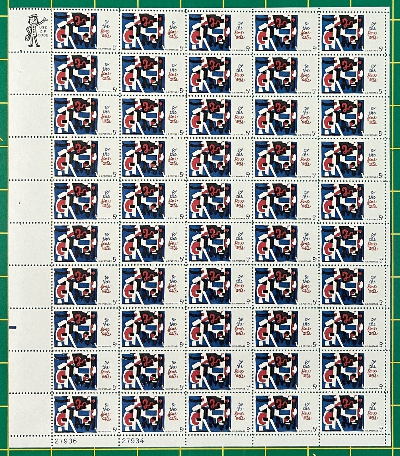 US 1259 MNH Sheet 5 Cent Stuart Davis Abstract Design ZAYIX 0825L1553