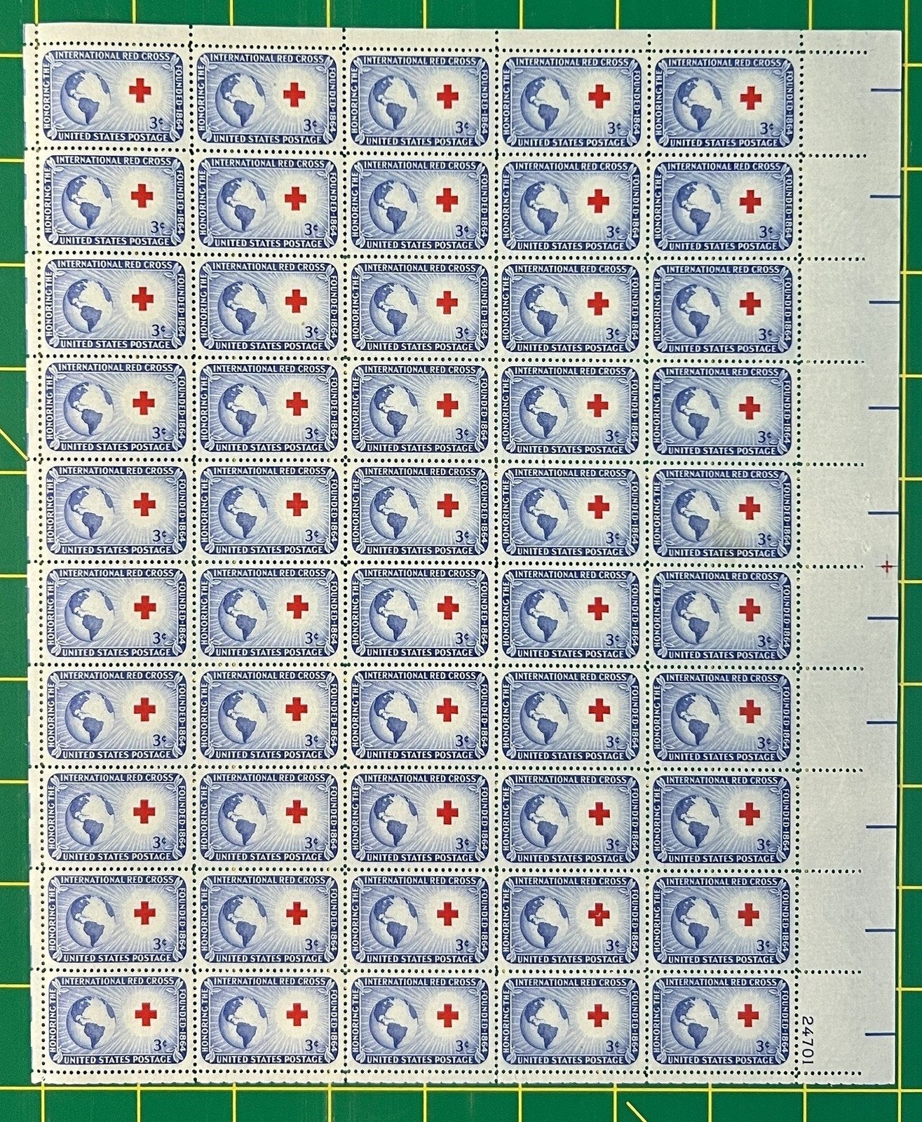 US 1016 MNH Sheet 3 Cent International Red Cross ZAYIX 0825L1585
