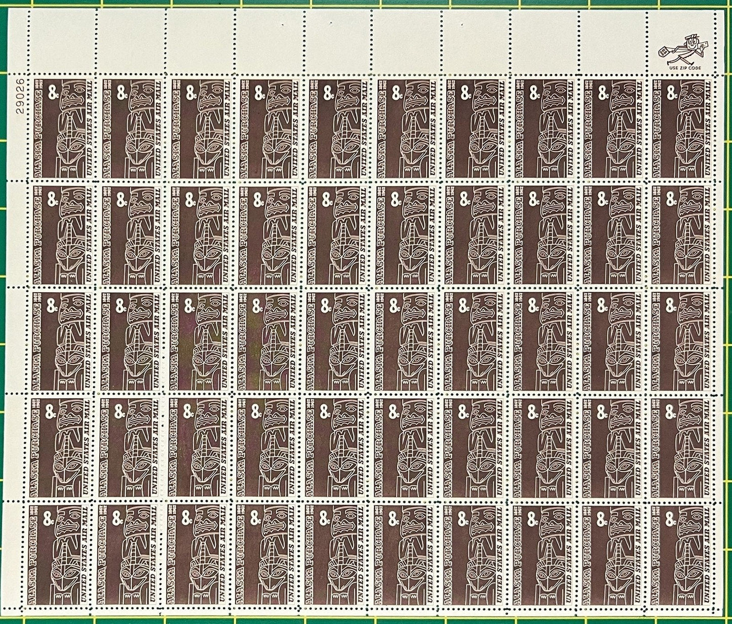 US C70 MNH Sheet 8 Cent Air Mail Alaska Purchase ZAYIX 0825L1548