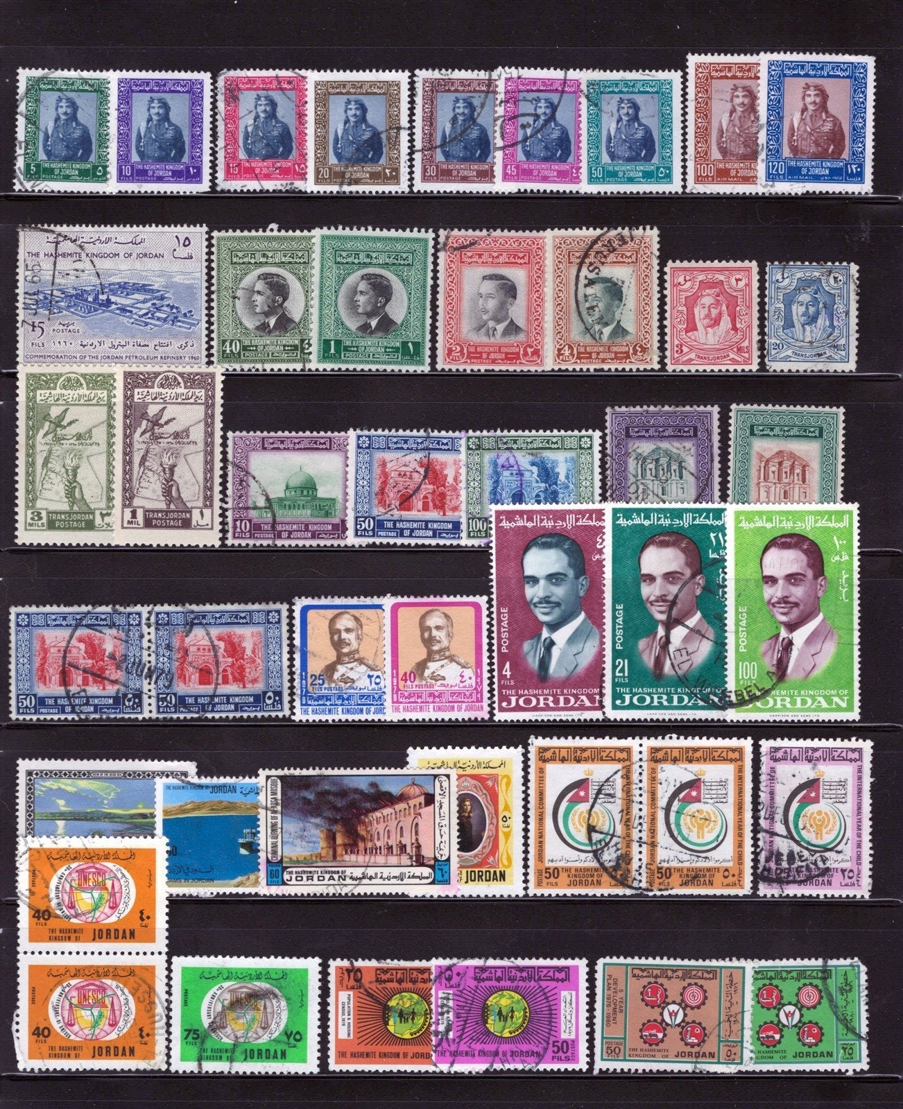 Jordan, Hashemite Kingdom Small Collection on a Stock Page ZAYIX 0825L1616