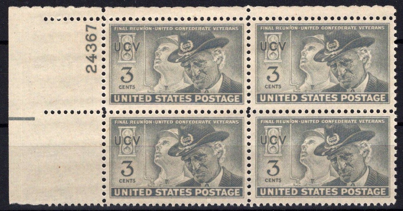 United States 998 MNH Plate Block United Confederate Veterans ZAYIX 0825S1622