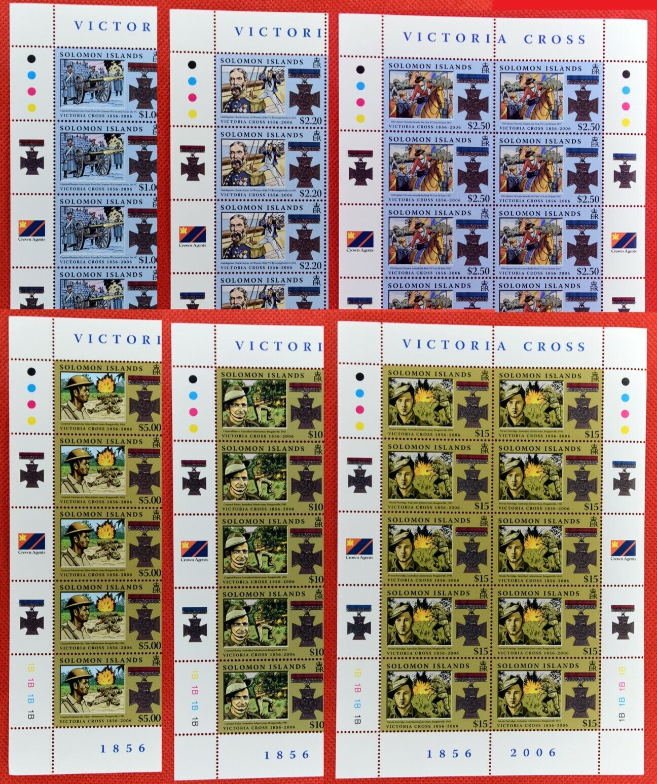 2006 Solomon Islands 1056-1061 MNH Victoria Cross mini-sheets ZAYIX 071922SM01