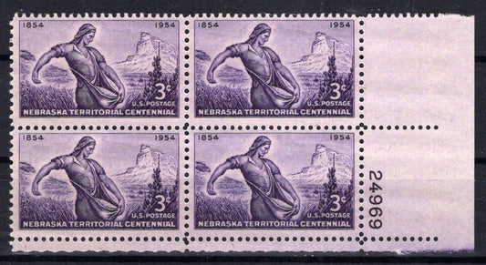 United States 1060 MNH Plate Block Nebraska Territory ZAYIX STAMPS 0825S1654