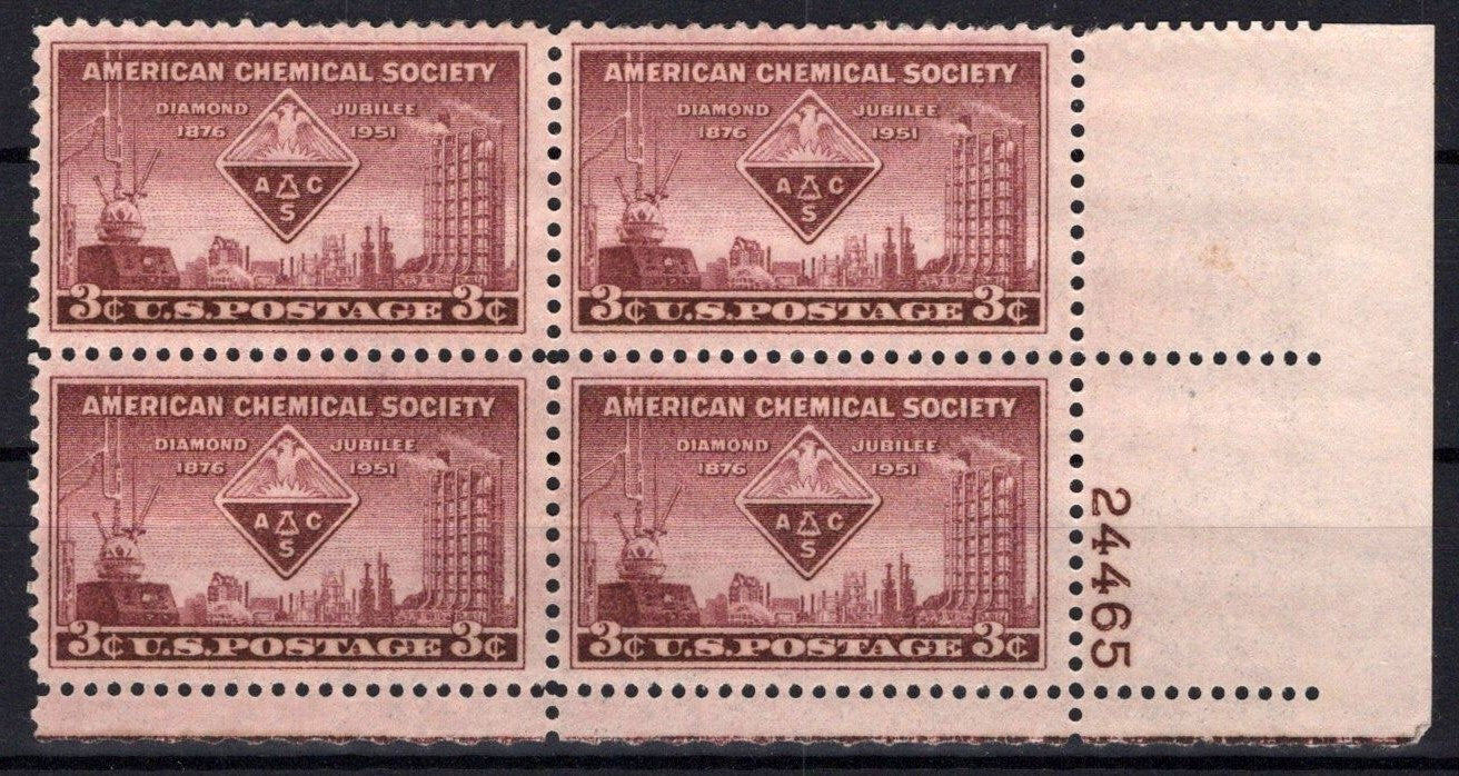 United States 1002 MNH Plate Block American Chemical Society ZAYIX 0825S1626